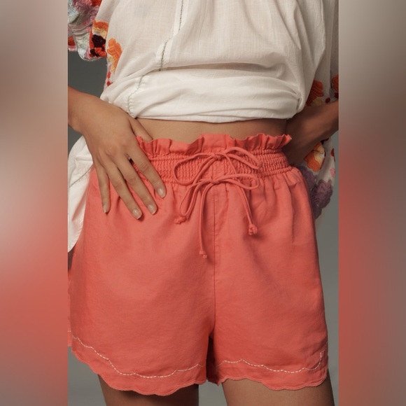 Anthropologie Linen Double Waistband Shorts XL - Picture 5 of 8